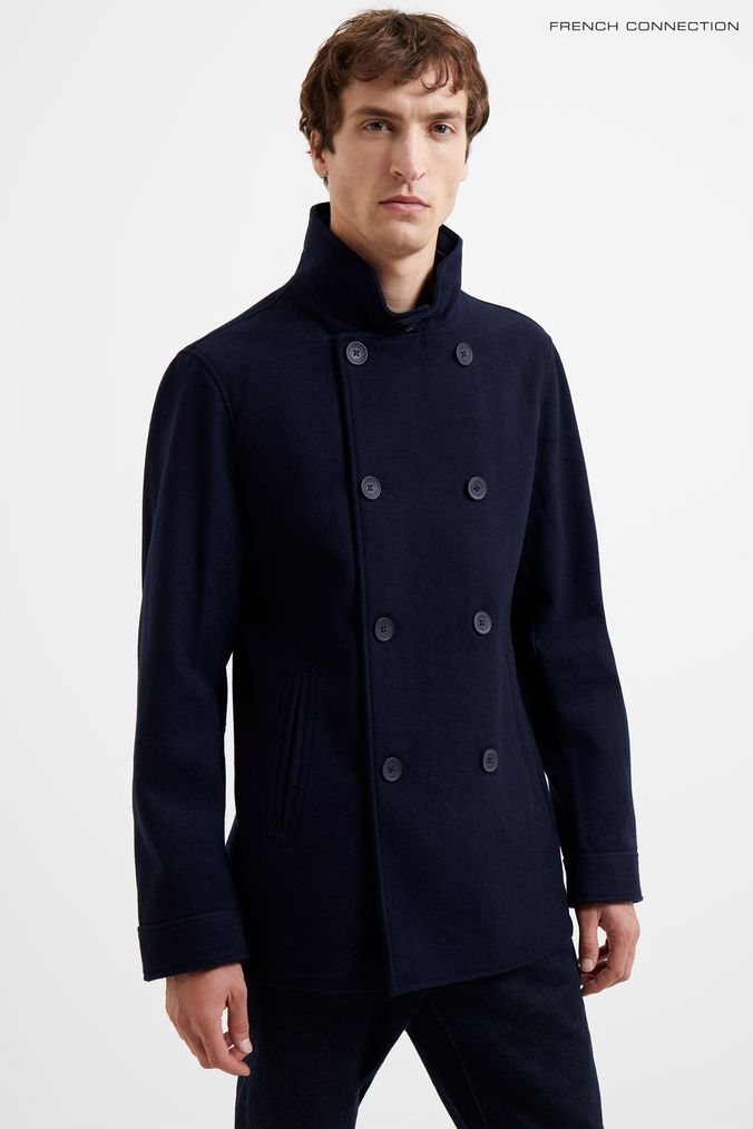 French connection wool rich funnel neck coat best sale