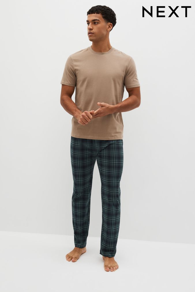 Men s Tall Loungewear Checks Printed Pyjamas Next