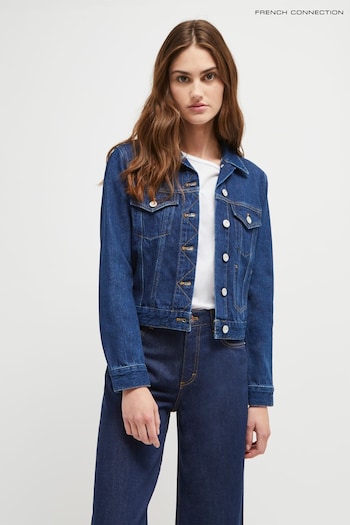 French Connection Blue Macee Micro Western Denim Jacket (549490) | £95