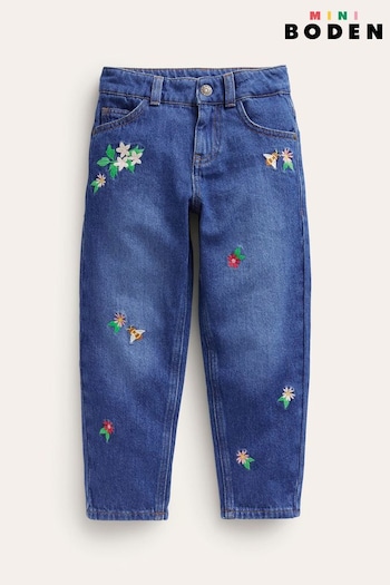Boden Blue Relaxed Straight Jeans animalier (549724) | £32 - £37