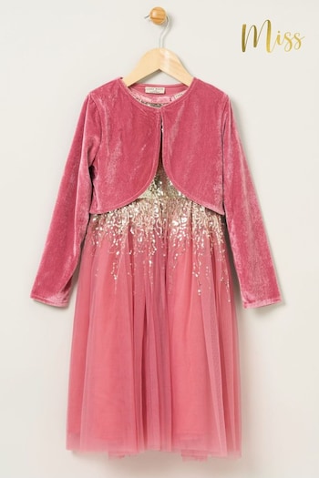 Miss Pink Dress and Cardigan 2-Piece Set (549785) | £44
