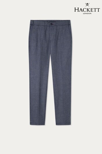 Hackett London Men Blue Jacquard Trousers (549896) | £180
