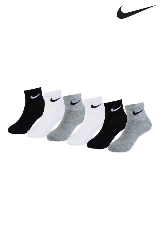 Nike Black Mid Socks 6 Pack Little Kids (550188) | £14