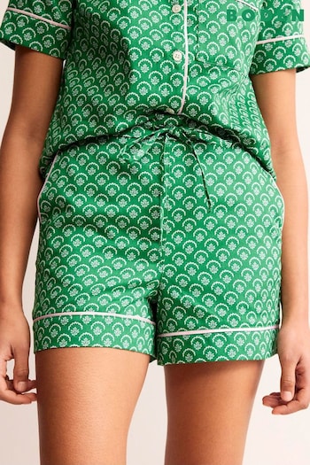 Boden Green Cotton Sateen Pyjama Shorts special (550247) | £38