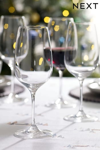 Clear Nova Crystal Wine Glasses Set of 4 Red Wine Glasses (550400) | £20