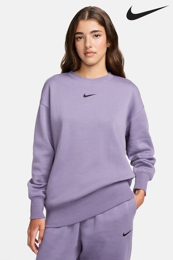 Nike Dark Purple Oversized Mini Swoosh Sweatshirt (550516) | £55