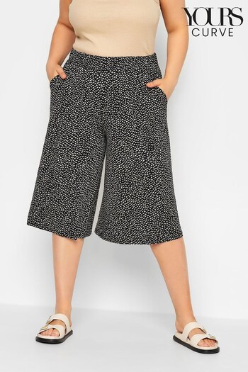 Yours Curve Black Stretch Jersey Culottes (550559) | £22
