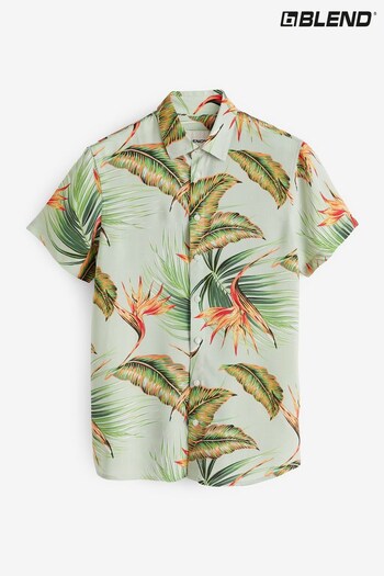 Blend Green Flower Printed Short Sleeve Shirt (550570) | £30