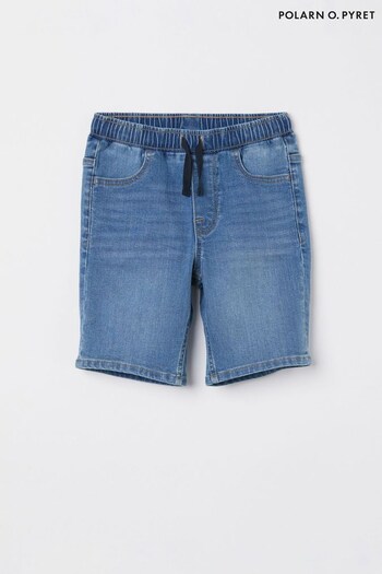 Polarn O. Pyret Blue Organic Cotton Denim Pull-On Shorts (550774) | £25 - £27