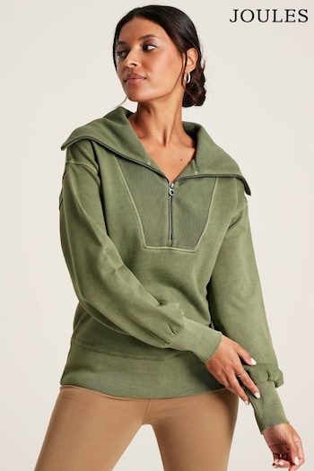 Joules Tia Green Half Zip Sweater (550941) | £54.95