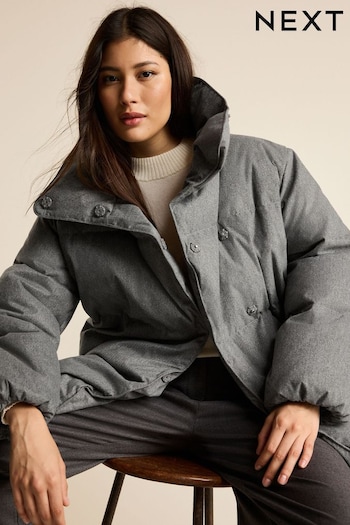 Grey Wool Look Down Padded Jacket (551038) | £160