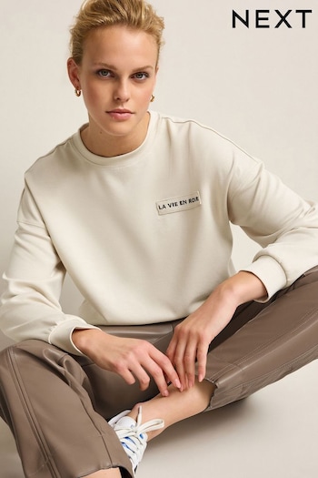 Ecru White La Vie En Rose Slinky Soft Touch Sweatshirt (551279) | £34