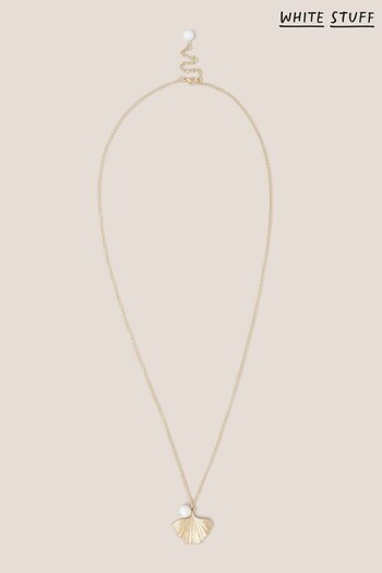 White Stuff Gold Tone Fan Pearl Pendant Necklace (551459) | £18.50