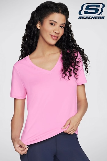Skechers clas Pink Godri Serene V-Neck T-Shirt (551580) | £24