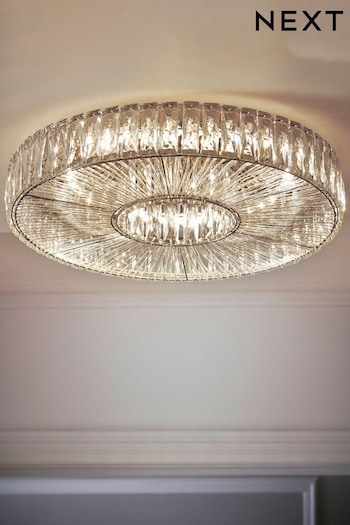 Clear Aria Extra Large Flush Ceiling Light Fitting (552031) | £199