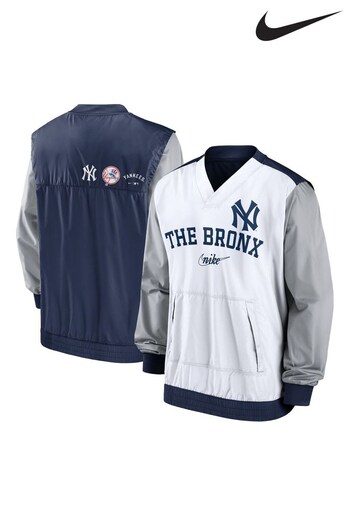 Nike Natural New York Yankees Rewind Warm Up Pullover Jacket (552038) | £80