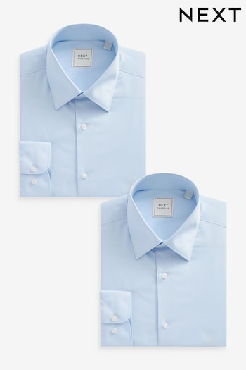 Blue Regular Fit Single Cuff Easy sweater Shirts 2 Pack (552071) | £36