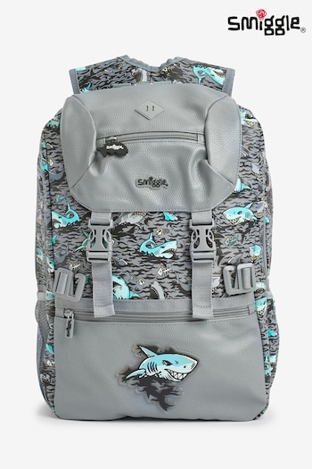 Smiggle Grey Wild Side Attach Foldover Backpack (552122) | £45