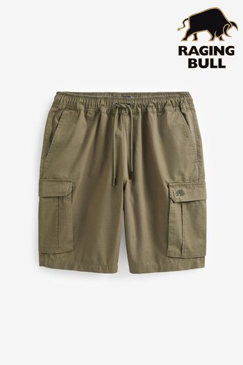 Raging Bull Green Stretch Waist Cargo Shorts (552289) | £29