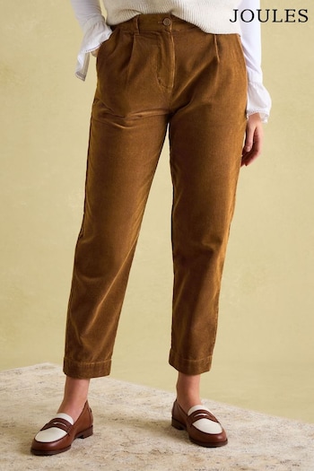 Joules Calla Tan Brown Corduroy Tapered Trousers (552382) | £59.95