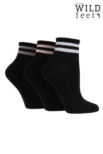 Wild Feet Black Ankle length Rib Socks (552468) | £14