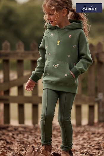 Joules Green Lucas Embroidered Hooded Sweatshirt 2-12 Years (552619) | £32.95 - £38.95