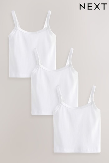 White Cropped Cami Vest 3 Pack (5-16yrs) (552682) | £10 - £14