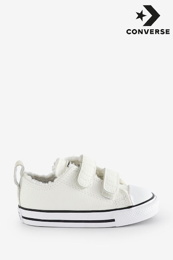 Converse 10023820-A01 White Infant Easy On Fleece Lined Trainers (552771) | £37