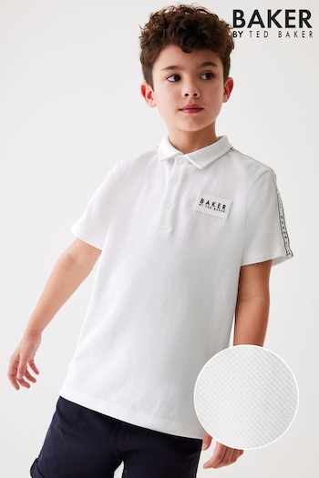 Baker by Ted Baker Textured White Polo Shirt (553083) | £20 - £26