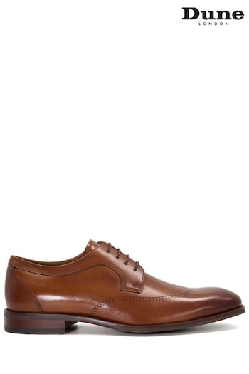 Dune London Sheath Laser Detail Brown Derby Shoes (553250) | £130