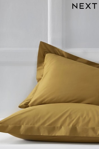 Set of 2 Mustard Yellow Cotton Rich Pillowcases (553303) | £8 - £10