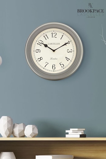 Brookpace Lascelles Grey Classic Wall Clock With Arabic Numbers i 32cm (553360) | £50