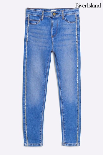 River Island Blue Girls Bling Skinny Jeans (553468) | £25 - £37
