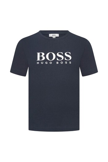BOSS Navy Logo Cotton Boys Top (553713) | £35 - £44