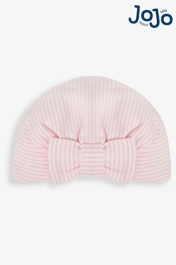 JoJo Maman Bébé Pink Stripe Baby Turban (553755) | £5