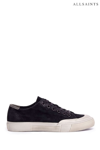 AllSaints Black Rigg Ramskull Lace-Up Canvas Shoes (553834) | £98