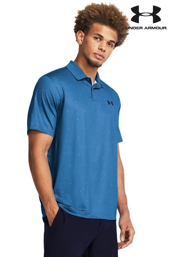 Under Armour Blue Golf Performance Printed Polo Shirt (554054) | £45