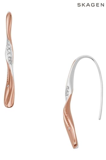 Skagen Ladies Pink Jewellery Kariana Two Tone Earrings (554290) | £59