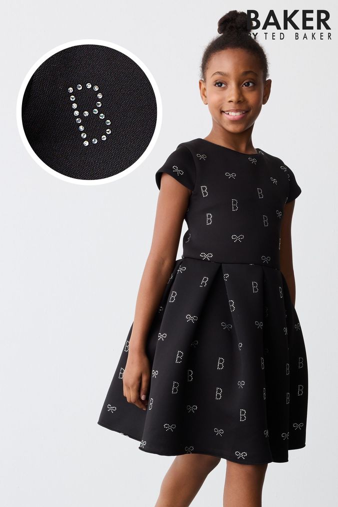 Next girls black dress new arrivals