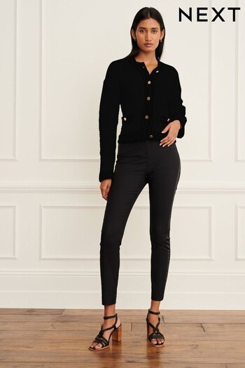 Black Tailored Satin Stripe Slim Trousers (554793) | £48