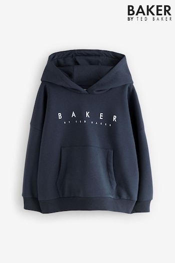 Baker by Ted Baker Navy Back Floral Print Logo Hoodie (555210) | £30 - £34