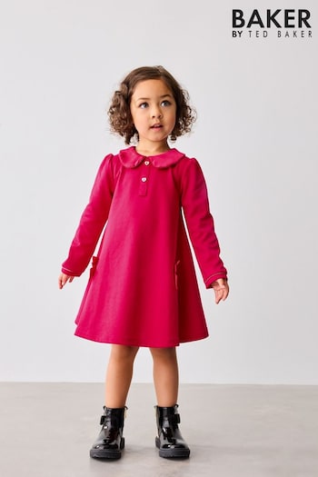 Baker by Ted Baker Red Satin Collar and Bow Dress (555429) | £32 - £35