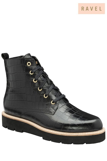 Ravel Black Leather Ankle Boots TEEN (555716) | £95
