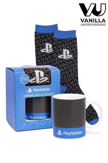 Vanilla Underground Blue Playstation Pusheen Green Mug And Sock Set (555761) | £16