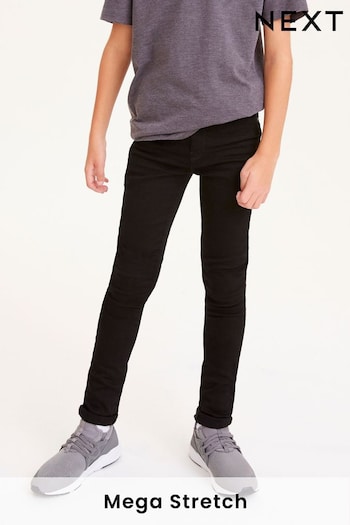 Black Denim Super Skinny Fit Mega Stretch Adjustable Waist Jeans (3-16yrs) (555831) | £13 - £18