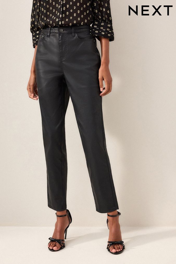 Petite sales coated trousers