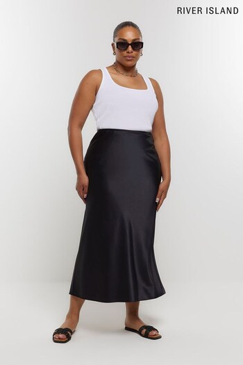 River Island Black Plus Easy Bias Maxi Skirt (556274) | £30
