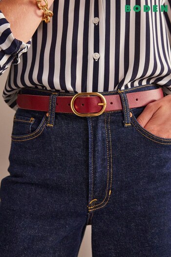 Boden Red Classic Leather Belt (556535) | £40