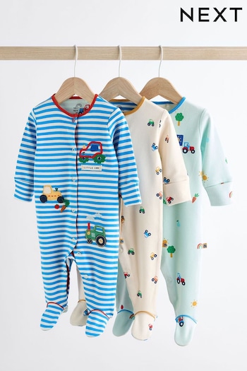 Bright Transport round Sleepsuits 3 Pack (0-2yrs) (556923) | £20 - £22