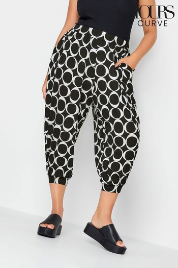 Yours Curve Black Cropped Harem Trousers (557046) | £22